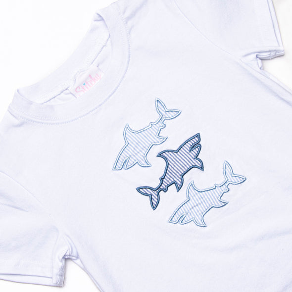 Beneath the Waves Applique Top, White