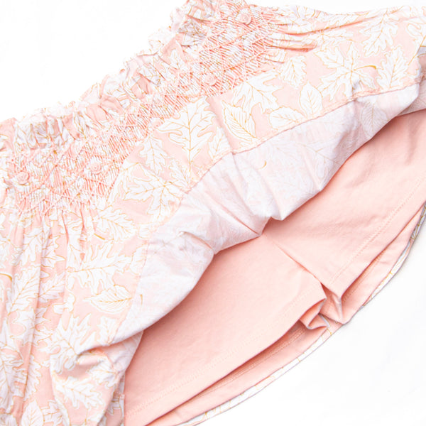 Crisp Autumn Air Smocked Skirt Set, Pink