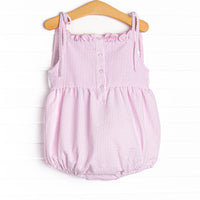 Coastal Cruise Smocked Bubble, Pink Seersucker