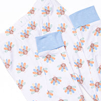 Turkey Trot Bamboo Pajama Set, Blue