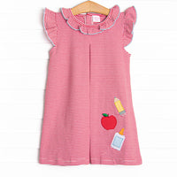 Elementary Essentials Applique Dress, Red