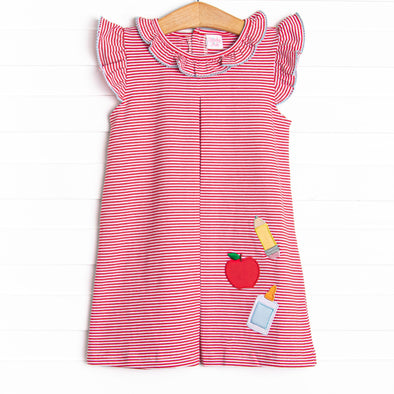 Elementary Essentials Applique Dress, Red