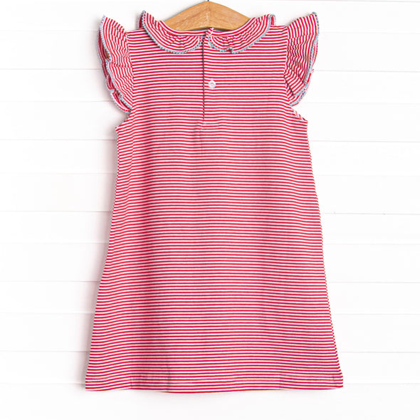 Elementary Essentials Applique Dress, Red