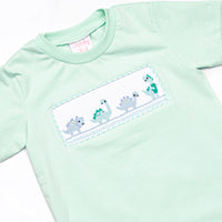 Dinosaur Days Smocked Short Set, Mint