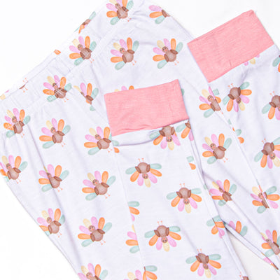 Turkey Trot Bamboo Pajama Set, Pink