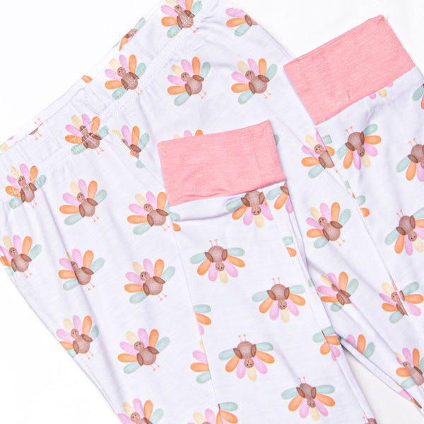 Turkey Trot Bamboo Pajama Set, Pink