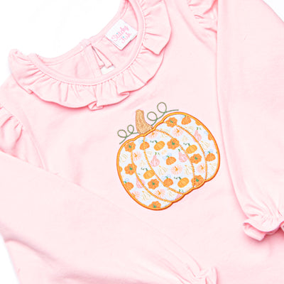 Girly Gourds Applique Skirt Set, Pink