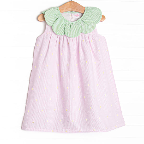 Little Berry Embroidered Dress, Pink