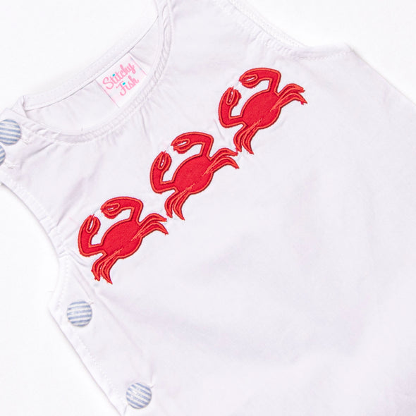 Sandy Shuffle Applique Diaper Set, Blue