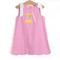 Color Box Cutie Applique Dress, Pink