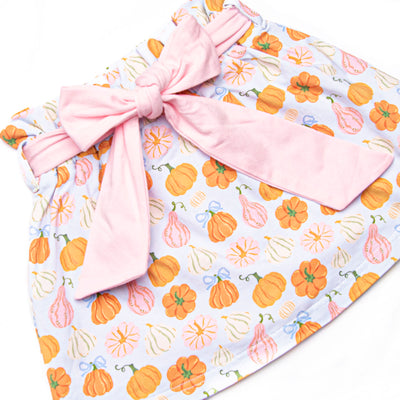 Girly Gourds Applique Skirt Set, Pink