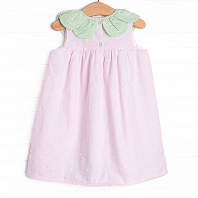Little Berry Embroidered Dress, Pink