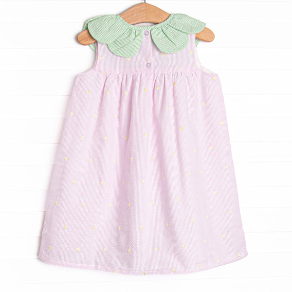 Little Berry Embroidered Dress, Pink