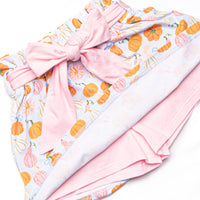 Girly Gourds Applique Skirt Set, Pink
