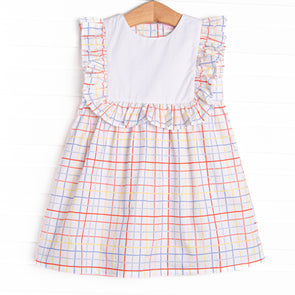 Problem Solver Plaid Ruffle Dress, Red