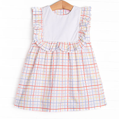 Problem Solver Plaid Ruffle Dress, Red