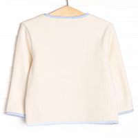Cuddle Up Coat, Cream and Blue Gingham Trim