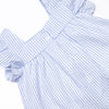 Pineapple Delight Applique Ruffle Short Set, Blue Seersucker