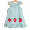 Apples to Apples Applique Ruffle Dress, Green