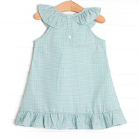 Apples to Apples Applique Ruffle Dress, Green