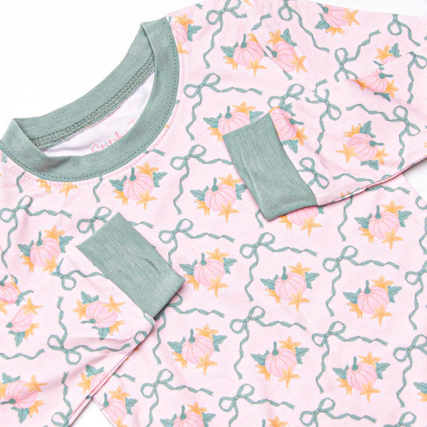 Pretty Pumpkin Patch Bamboo Pajama Set, Pink