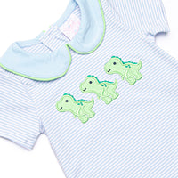 Tyrannosaurus Trio Applique Bubble, Blue