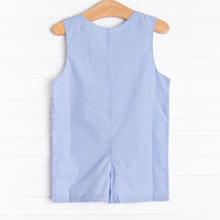 Fall Football Smocked Jon Jon, Blue