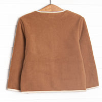 Cuddle Up Coat, Chestnut and Cream Corduroy Trim