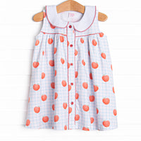 Grade A Gingham Collared Dress, Blue