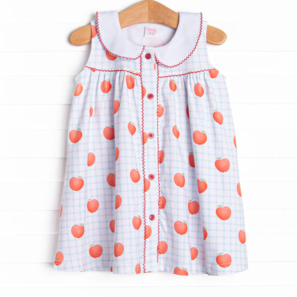 Grade A Gingham Collared Dress, Blue