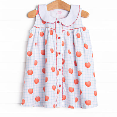 Grade A Gingham Collared Dress, Blue