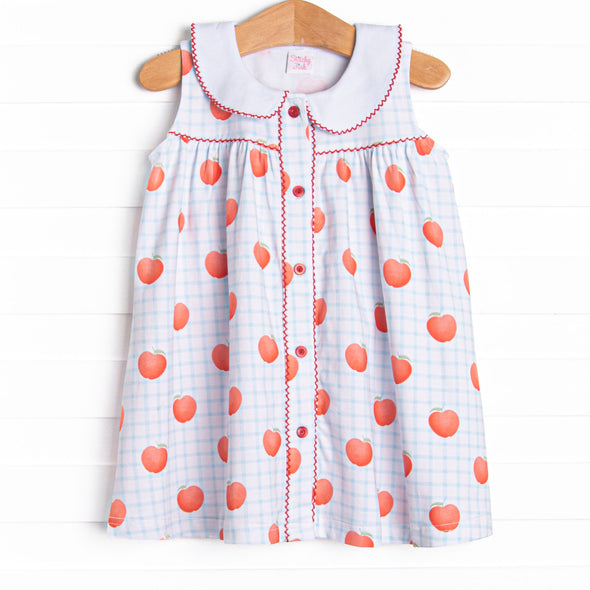 Grade A Gingham Collared Dress, Blue