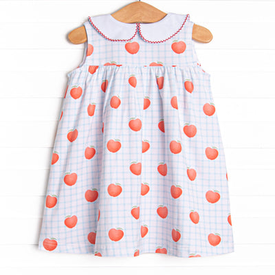 Grade A Gingham Collared Dress, Blue