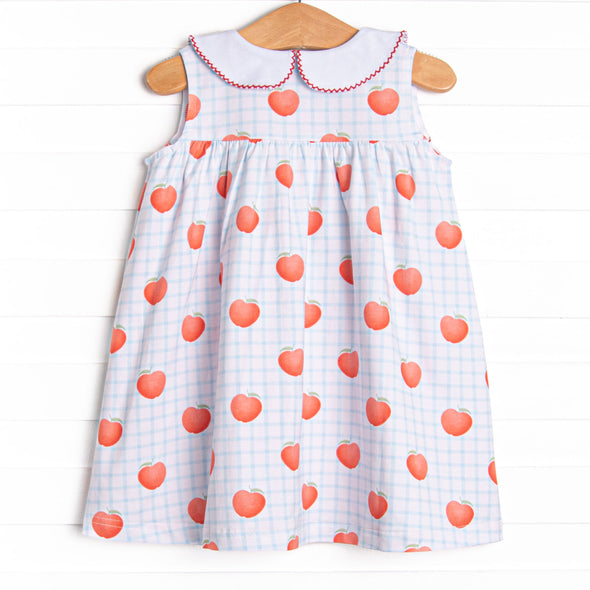 Grade A Gingham Collared Dress, Blue