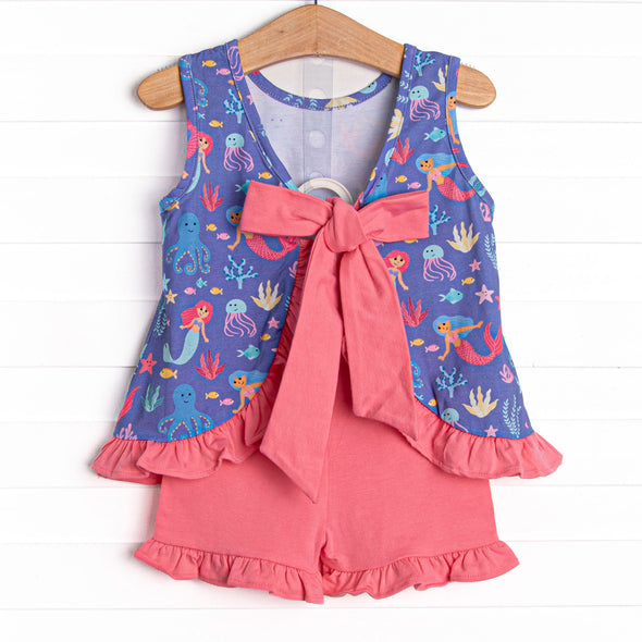 Under the Sea Adventures Ruffle Short Set, Purple