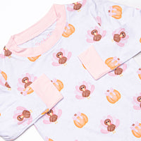 Feathers in the Field Bamboo Pajama Set, Pink