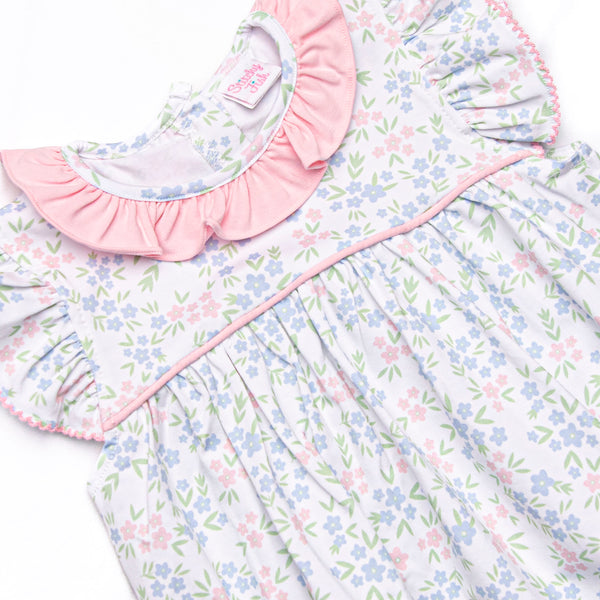 Rosette Blooms Ruffle Bubble, Blue