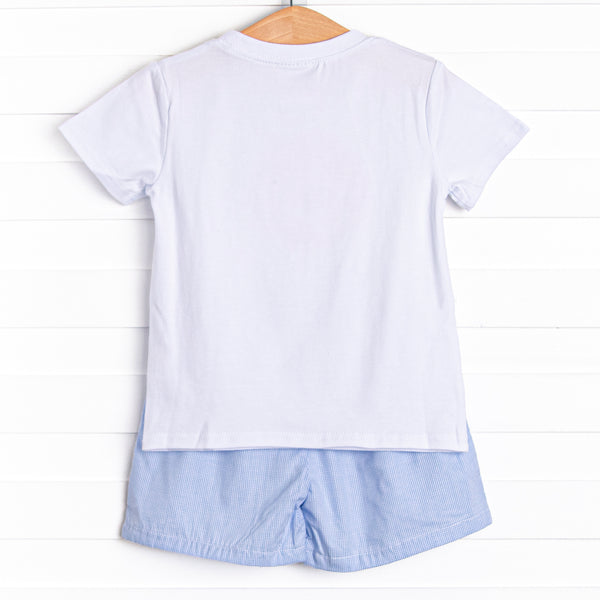In the Wild Applique Short Set, Blue
