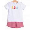 Pre-K Prep Applique Short Set, Red Gingham