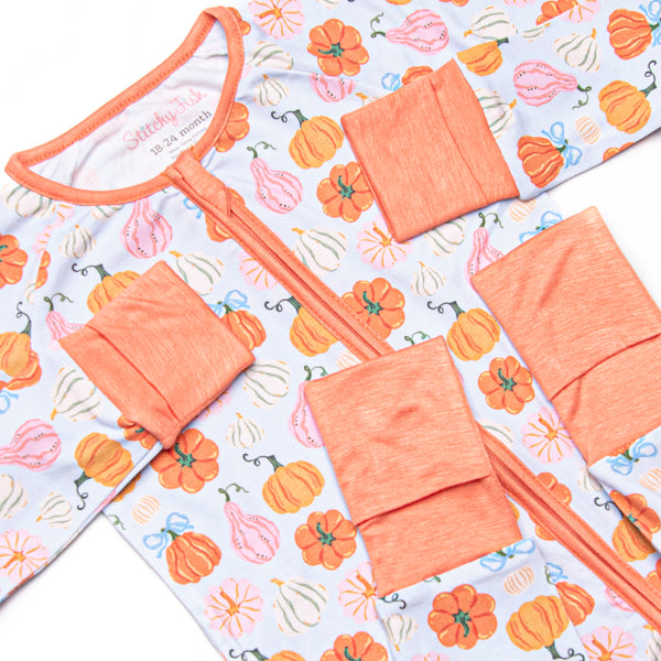 Girly Gourds Bamboo Zippy Pajama, Orange