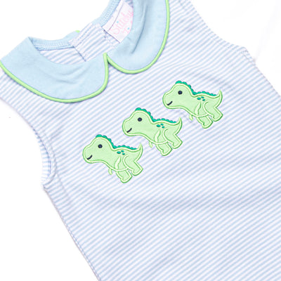 Tyrannosaurus Trio Applique Jon Jon, Blue