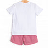 Pre-K Prep Applique Short Set, Red Gingham