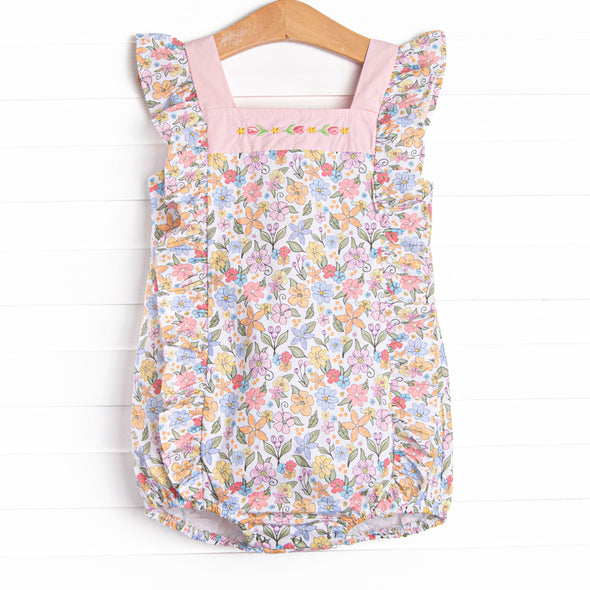 Abundant Blooms Embroidered Bubble, Pink