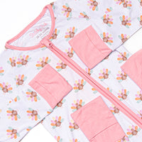Turkey Trot Bamboo Zippy Pajama, Pink