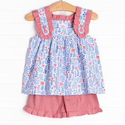 Freedom Fields Ruffle Short Set, Blue