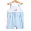 Cattails and Cranes Embroidered Jon Jon, Blue