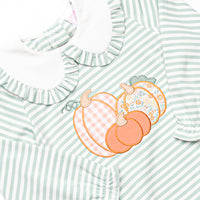 Patterned Pumpkins Applique Bubble, Green
