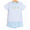 Tangy Treat Applique Short Set, Blue