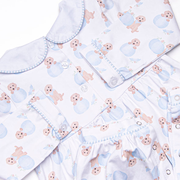 Pumpkin Pup Romper, Blue