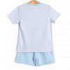 Tangy Treat Applique Short Set, Blue